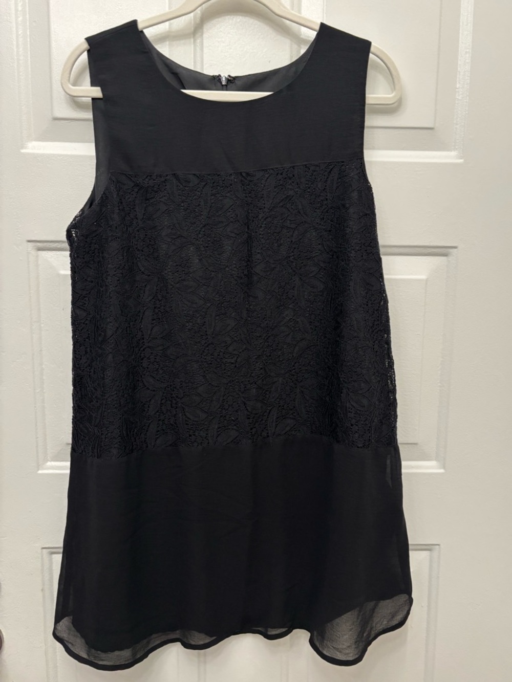 cupcakes & cashmere Black Lace-Panel Sleeveless Mini Dress